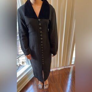 Elegant Black Button-Down Dress